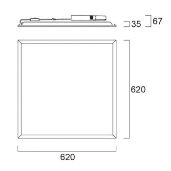 START beépíthető LED-panel, fehér, 62x62 cm, be-/kikapcsolás, CCT, 33 W, UGR19 kép