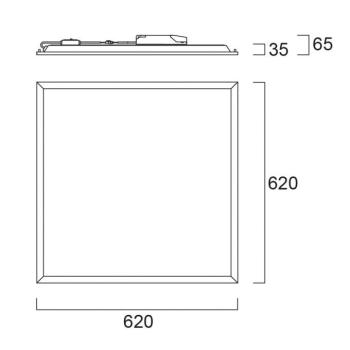START beépíthető LED-panel, fehér, 62x62 cm, DALI, CCT, 33 W, UGR19 kép