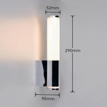 Stefano LED fali lámpa, króm színű, magasság 29 cm, fém, IP44 kép