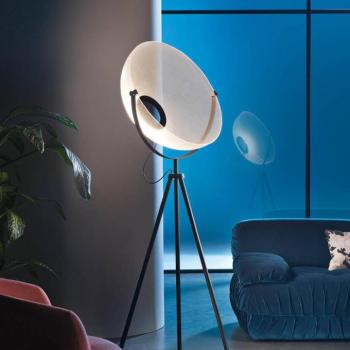 Stilnovo LED álló világítás Demi Moon, fekete, magasság 196 cm kép