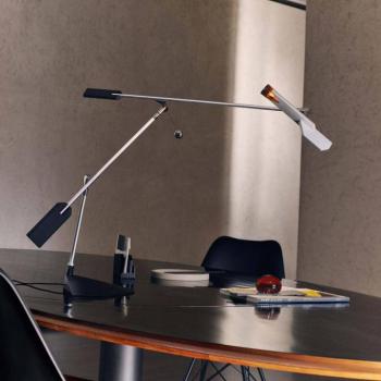 Stilnovo LED asztali lámpa Halley, kinyúlás 100 cm, szürke kép