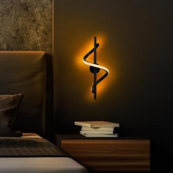 Stílusos fekete fali lámpa, fém ház, 16 x 41 x 25 cm | SMD LED 11W 3000K | Tartós fém alaplap, IP20 besorolású | Tökéletes modern nappalikba, hálószobákba és folyosókba, elegáns és funkcionális kialakításhoz kép