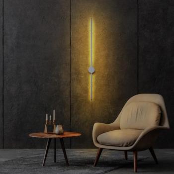 Stílusos szürke fali lámpa, fém ház, 91 x 10 x 7 cm | IP20 besorolású, SMD LED 13W 3000K | Tökéletes modern nappalikba és hálószobákba, karcsú kialakítás tartós fém alaplappal kép