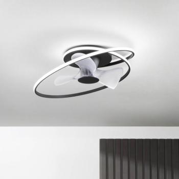 Storm LED mennyezeti ventilátor, fekete/fehér, Ø 77 cm, CCT, csendes kép