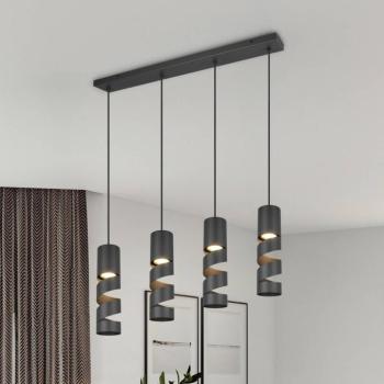 Stream függőlámpa, fekete Hosszúság 80 cm 4-lámpás fém GU10 kép