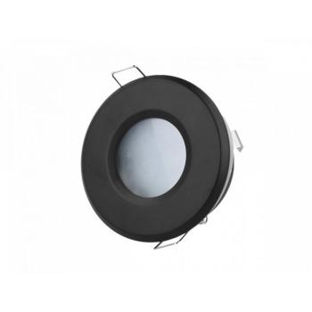 Süllyesztett mennyezeti LED lámpatest, vízálló, kerek, öntött alumínium, fekete, LED line, LL-471055 kép
