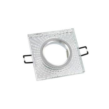 Süllyesztett négyzet alakú spot lámpa keret PALACE-02 GU5.3 MR16 króm üveggel 95x95x22mm 2012130 VITO kép