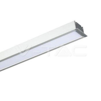 Süllyeszthető Lineáris LED lámpatest samsung chip, 40w, 6400K, hideg fehér, 3200lm, 120°, ezüst, CRI>80, 1211mm, V-TAC, 603
