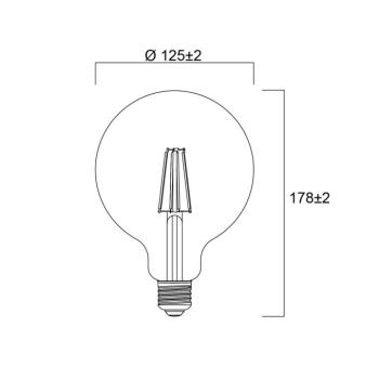 Sylvania E27 izzószálas LED G120 4 W 2 700 K 840 lm kép