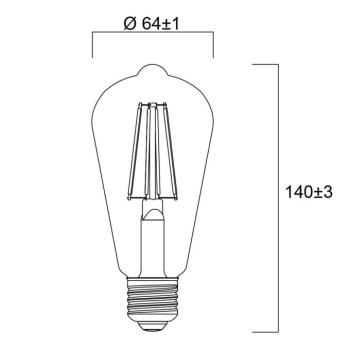 Sylvania E27 izzószálas LED ST64 4 W 2 700 K 840 lm kép