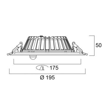 Sylvania LED-es Insaver Slim downlight, IP44, Ø 17,5 cm, érzékelővel kép