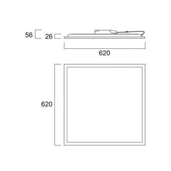Sylvania LED panel Start, 62,5 x 62,5 cm, 840, DALI, 30 W kép