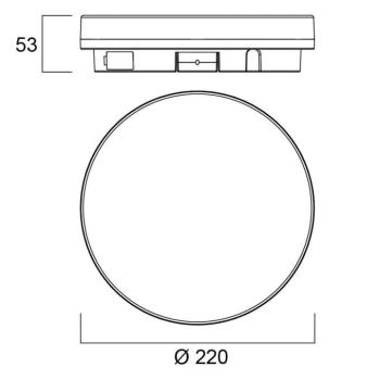 Sylvania Start Surface Slim mennyezeti lámpa, Ø 22 cm, IP54, dim.