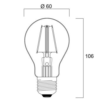 Sylvania ToLEDo Retro LED lámpa E27 4.1W narancssárga színben kép