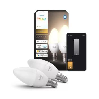 SZETT 2x LED dimmelhető izzó Philips Hue WHITE B39 E14/3,9W/230V 2700K 8721103099662 kép