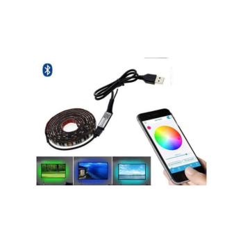 Színes 3m-es USB LED szalag mobiltelefonos távirányítással kép