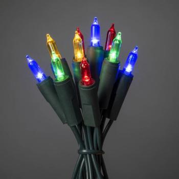 Színes LED fényfüzér, 10 égős 2,85m