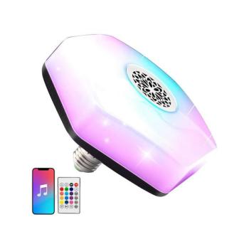 Színes LED izzó hangszóróval és távirányítóval – RGBW, Bluetooth – hangulatfény otthonba vagy buliba.