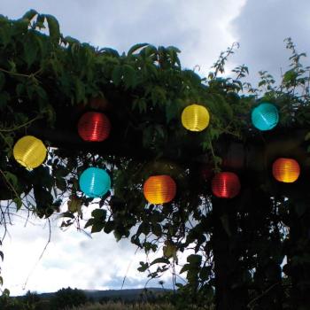 Színes LED napelemes fényfüzér 10 lámpával kép