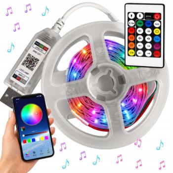 Színes LED szalag, fényszalag, Bluetooth 4.0 kapcsolattal, 10 m - látványos beltéri fényeffektekhez