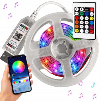 Színes LED szalag, fényszalag, Bluetooth 4.0 kapcsolattal, 5 m - látványos beltéri fényeffektekhez kép