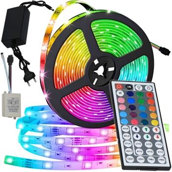 Színváltós 5050 RGB LED szalag szett – 5 méter, 44 gombos távirányítóval (BBV) kép