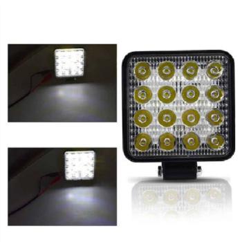 Szögletes alakú autós LED reflektor – 48W, IP67, 12-36V (BBD)