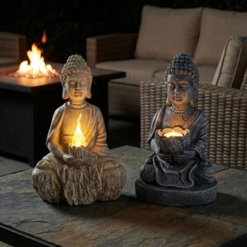 Szolár Buddha - 1 LED - 12,5 x 8,5 x 19 cm - 2 féle kép