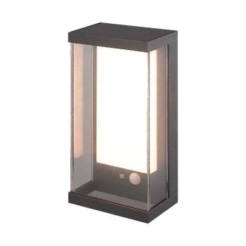 Szolár LED fali lámpa, 3000K, meleg fehér, 95lm, szürke, IP54, V-TAC, 23033