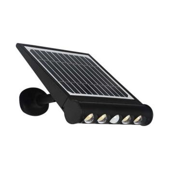 Szolár LED fali lámpa mozgásérzékelővel, 3000K, meleg fehér, 950lm, 120°, fekete, CRI>80, IP65, V-TAC, 6844 kép