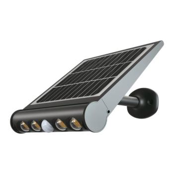 Szolár LED fali lámpa mozgásérzékelővel, 6000K, hideg fehér, 950lm, 120°, fekete, IP65, V-TAC, 6850 kép