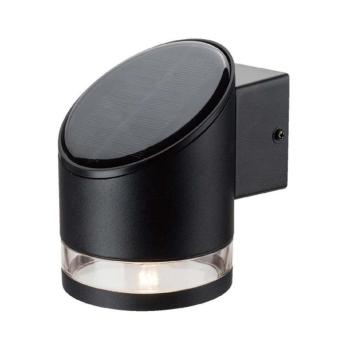 Szolár LED fali lámpatest, 3000K, meleg fehér, 70lm, fekete, IP54, V-TAC, 10384 kép