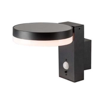 Szolár LED fali lámpatest mozgásérzékelővel, 3000K, meleg fehér, 220lm, fekete, IP54, V-TAC, 23016 kép