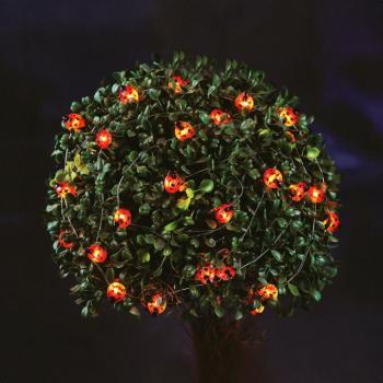 Szolár LED fényfüzér - katicabogár - 2,4 m - 25 LED - melegfehér kép