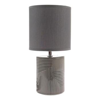 Szürke kerámia asztali lámpa textil búrával (magasság 32,5 cm) Anita – Dakls kép
