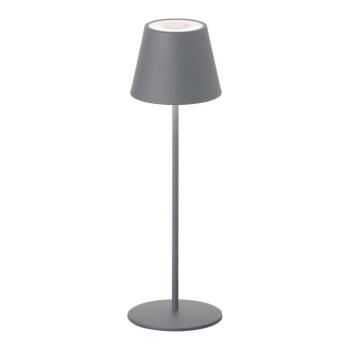 Szürke LED szabályozható-mozgásérzékelős asztali lámpa fém búrával (magasság 38 cm) Consenza – Fischer & Honsel