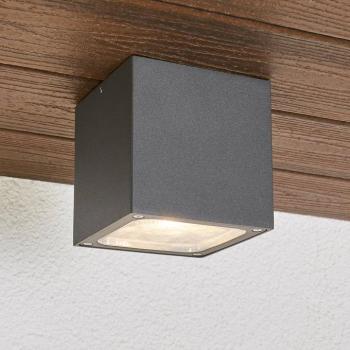 Lucande LED mennyezeti világítás Tanea, 12x12 cm, sötét szürke, IP54 kép
