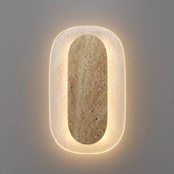 Tavo LED fali világítás, magasság 30 cm, bézs, kő/üveg, 2700K kép