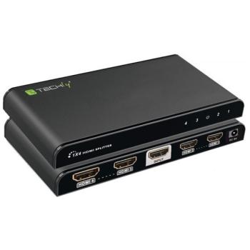 TECHLY HDMI splitter, 1 in 4 out, 30 méter, 4K Ultra HD kép