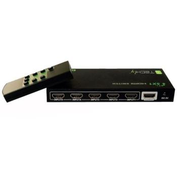 TECHLY HDMI switch, 5 in 1 out, 4K Ultra HD, IR kép