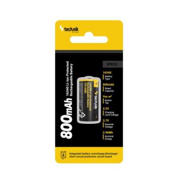 Technik Akkumulátor 16340 RCR123 TR1680 800mAh 3,7V B1, újratölthető, TR1680 kép