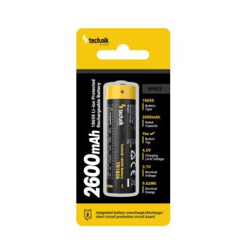 Technik Akkumulátor 18650 TR1826 2600mAh 3,7V B1, újratölthető, TR1826 kép