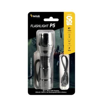 Technik Elemlámpa P5 (akkumulátoros) XPE LED, micro USB (150 lumen), IPX2, újratölthető, MT-P5 kép