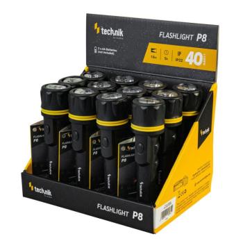 Technik Elemlámpa P8 (2xAA/nem tartozék) Gumírozott (40 lumen), IP22, MT-P8 kép
