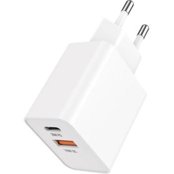 Technik Hálózati Adapter USB A+C (fast charger) 20W Fehér, MT-AD102 kép