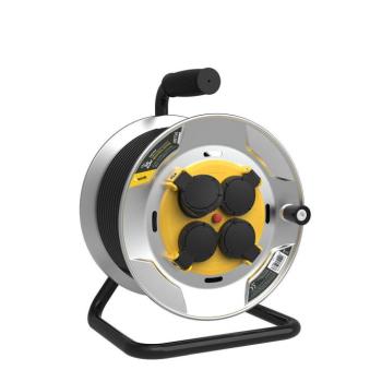 Technik Industrial Kábeldob 4-er 25m 1,5mm2 H07RN-F (IP44) 16A Fémház, MTI4K25M1-5-MBK kép