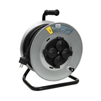 Technik Industrial Kábeldob 4-er 40m 2,5mm2 H07RN-F (IP44) 16A Fémház, MTI4K40M2-5-MET kép