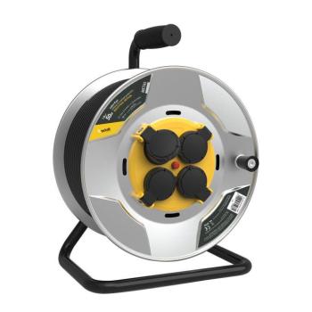 Technik Industrial Kábeldob 4-er 50m 1,5mm2 H07RN-F (IP44) 16A Fémház, MTI4K50M1-5-MBK kép