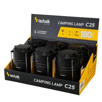 Technik Kempinglámpa C25 (3xAA/nem tartozék) COB IP44 (180 lumen) 6db/display, MT-C25 kép