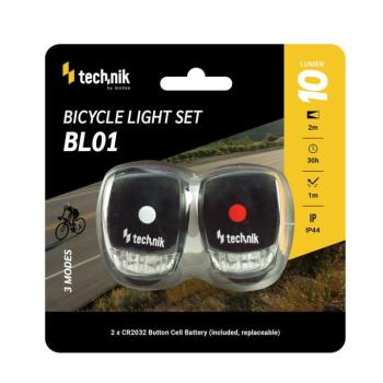Technik Kerékpárlámpa Szett Szilikon (elso-hátsó), (10 lumen), IP44, MT-BL01 kép